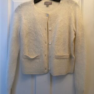 J. Crew Women's fuzzy Cream Cardigan